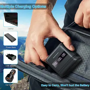 Camera battery 9/10/11/12 2 packs 2000mAh with card reader function USB storage fast charger