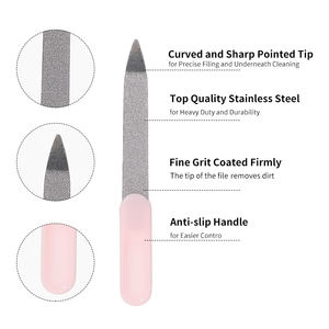 LMLTOP, venta al por mayor, herramienta de belleza para manicura, Lima para pulir <span class=keywords><strong>uñas</strong></span>, mango <span class=keywords><strong>rosa</strong></span> Mini, personalizada, OEM, pequeña lima de <span class=keywords><strong>uñas</strong></span> artesanal de Metal C0337 - Product Image 2