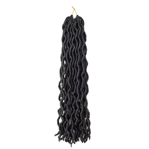 Extensiones de Cabello Sintético de Ganchillo Goddess Faux Locs de 14 Pulgadas y 80g, <span class=keywords><strong>Trenzas</strong></span> Onduladas Gypsy Locs, Extensiones de Cabello para <span class=keywords><strong>Trenzas</strong></span> <span class=keywords><strong>Africanas</strong></span> - Product Image 5