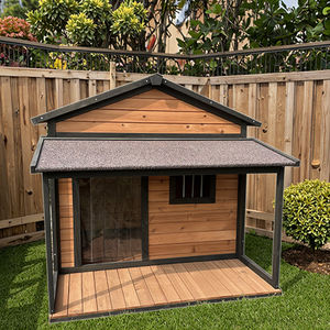 SDD026 Hundehütte für Draußen Holz-Hundezwinger Holz-Tierhaus SHUNDA Luxuriöse Holz-Hundevilla für den Garten Nachhaltig Premium - Product Image 1