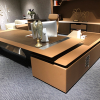 Bureau de direction en bois massif haut de gamme, design moderne, modulaire, usage commercial, élégant