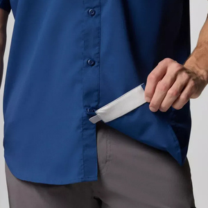 Chemise de pêche à manches courtes Brandsun, col boutonné, en micro-polyester recyclé, protection solaire SPF 50, faible MOQ - Product Image 6