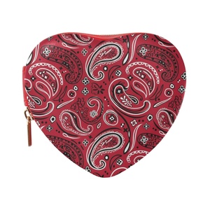 Boho Paisley Design Heart Shape <b>Mini</b> Travel Ring Jewelry <b>Box</b> Portable Pu Leather Custom Travel Packing Jewelry <b>Storage</b> Cases - Product Image 1