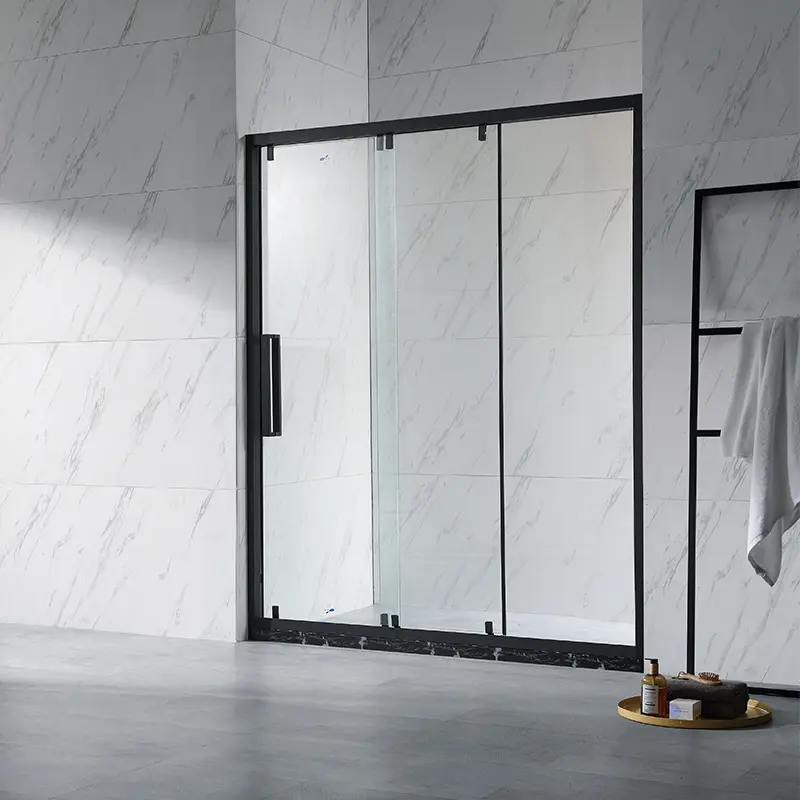NTH Sliding 304 stainless steel frame 8mm tempered glass hotel bathroom shower door