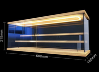 Vitrine d'exposition LED moderne DAYU en acrylique transparent multi-tailles avec base en bois