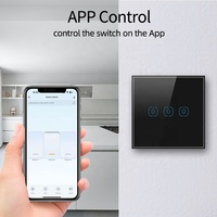 Sakelar Dinding Pintar WiFi Modern Retro ABS PC Kaca Temper Smart WiFi untuk Aplikasi Smart Life EU 250V 10A Tahan Lama Tahan Air Sentuh