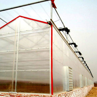 Grande serre intelligente en polycarbonate pour la production hydroponique de légumes avec système de contrôle climatique