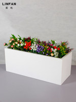 Pots et jardinières en fibre de verre pour l'extérieur, grands bacs à fleurs rectangulaires blancs pour la cour, terrasse, sur mesure