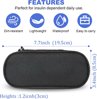 Étui de voyage isotherme portable en polyester pour médicaments diabétiques, sac isotherme pour insuline, 2 blocs réfrigérants réutilisables, organiseur pour insuline