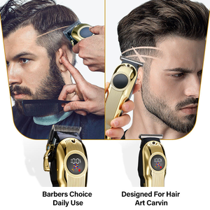 नए उत्पाद हॉट बिक्री पेशेवर पुरुषों की दाढ़ी ट्रिमर के नेतृत्व में कम शोर कॉर्ड कॉर्लेस इलेक्ट्रिक बार्बर हेयर क्लिपर्स - Product Image 3