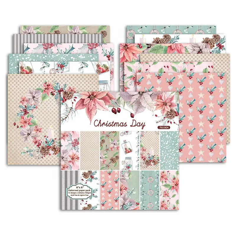 Desenli kağıt cardmaking 6 "x 6" scrapbooking kağıt 12 "x 12" koleksiyon defteri kağıdı