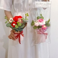 Keranjang Bunga Rajut dari Benang untuk Hadiah Hari Valentine, Hari Ibu, Wisuda, Ulang Tahun, Dekorasi Rumah, Pernikahan, Buatan Tangan