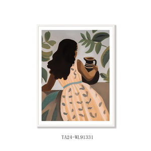 Toile murale décorative de portrait aquarelle abstraite moderne, écologique et luxueuse, avec cadre extérieur, pour chambre à coucher et salon <span class=keywords><strong>TOPART</strong></span> - Product Image 2