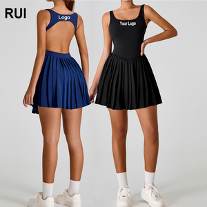 RUIQUWIN Custom New Tennis Wear Ropa deportiva sin espalda de secado rápido Faldas DE TENIS plisadas Fitness Sports Set Wear - Product Image 1