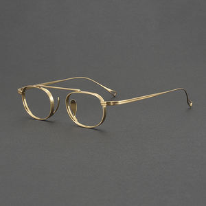 KMN9504 Monture de lunettes carrée en titane pur de style japonais vintage Anti-lumière bleue Design unique de tortue Lunettes de myopie en <span class=keywords><strong>diamant</strong></span> - Product Image 1