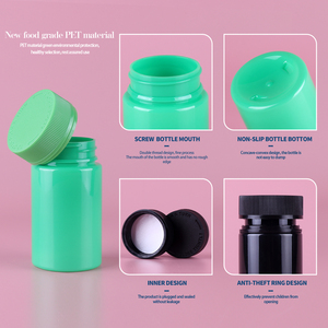 Cổ Thấp Moq Sang Trọng Rõ Ràng Màu Đen Chiều Rộng Miệng Hình Dạng Xi Lanh 2Oz 3Oz 4Oz 8Oz 500Ml Pet Kín Thuốc Thuốc Childproof Jar - Product Image 2