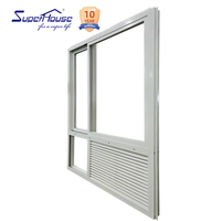 Fenêtre coulissante en aluminium avec persiennes intégrées, facile à nettoyer, certifiée AS2047, écoénergétique, fournisseur, taille personnalisée, blanc