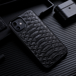 Usine sur mesure luxe <span class=keywords><strong>python</strong></span> en relief peau de serpent peau de vache en cuir véritable couverture mobile pour iPhone 15 pro max coque de téléphone - Product Image 5
