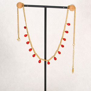 Collar de Acero de Titanio con Borla y Colgante Redondo de Zirconia, Cadena de Clavícula de Lujo con Personalidad, Joyería de Moda para Mujer - Product Image 5