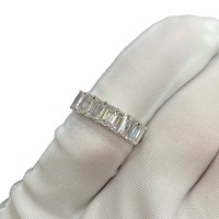 Bague en argent sterling 925 avec diamant de laboratoire taille émeraude couleur D, personnalisable en petite série avec logo OEM/ODM, certifiée NGTC, de Source Jewelry Factory