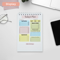 Bloc-notes de planificateur de définition d'objectifs quotidiens en spirale de couverture en PP d'impression couleur personnalisée