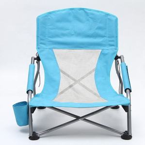 Portable Ultralight Metal Frame Oxford Fabric Folding Chair Low Seat Comfortable Outdoor Camping Beach Chair <b>Storage</b> Bag 300 LBS - Product Image 5
