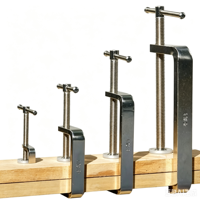 Pince en G en acier inoxydable 304, antirouille, avec barre plate, pour le travail du bois, avec patin pivotant, poignée en T, réglage rapide