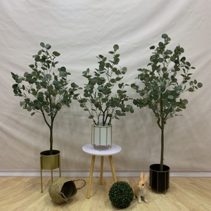 <span class=keywords><strong>Eucalyptus</strong></span> <span class=keywords><strong>en</strong></span> <span class=keywords><strong>pot</strong></span> bureau à domicile grande plante au sol simulant argent arbre plante verte - Product Image 3