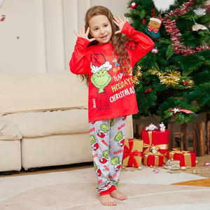 Europa & Amerika Weihnachts outfits Grinch Printed Casual Nachtwäsche Pyjama Set Family Matching Outfit für Babys und Jungen - Product Image 3