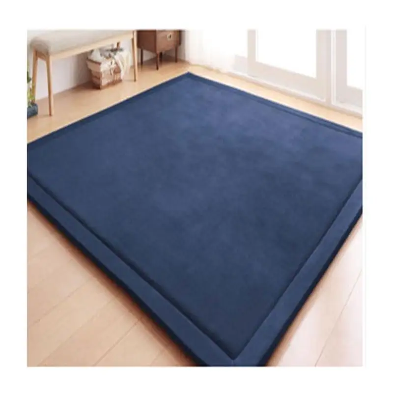 Simple tatami mats coral fleece velvet bedroom carpet Thicken children Kids playmat lving room crawl mat large Area Rug