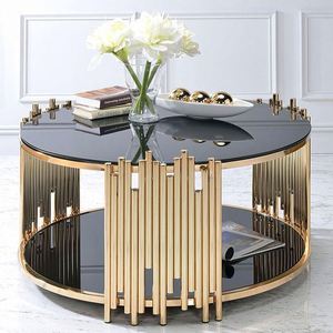 Tronc d'arbre de gravure inoxydable central unique en acier, table basse en or de luxe/ - Product Image 6