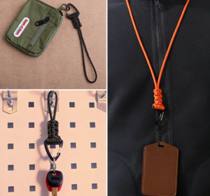 Lanière porte-clés en paracorde tressée faite main, personnalisable en plusieurs tailles, avec mousqueton triangulaire pour usage quotidien en extérieur - Product Image 3