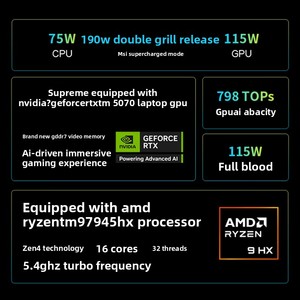 Nuevo Portátil para Juegos Crosshair A16 Edición 2025, R9-7945hx, 16 Pulgadas, 2.5k, 240hz, Potencia Máxima, Tarjeta Gráfica Rtx5070, R9-7945hx/rtx5070/2 - Product Image 5