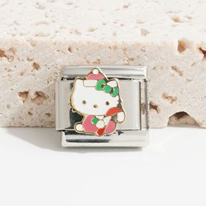 Cute Cartoon Pattern Italian Modular Bracelet <b>Titanium</b> Steel <b>Chain</b> Women's Jewelry Gift Charm Set - Product Image 2