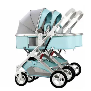 stroller baby 4 in 1 can sit and lie down portable folding bidirectional high view for newborn twins stroller