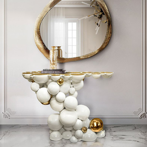 Console d'<span class=keywords><strong>entrée</strong></span> légère en acier inoxydable de style luxe avec conception créative de bulles sphériques irrégulières <span class=keywords><strong>pour</strong></span> - Product Image 4