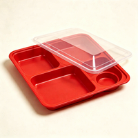 Boîte à lunch en plastique de qualité alimentaire multi-compartiments avec forme personnalisée et thermoformage pour l'emballage alimentaire des restaurants et des services de traiteur