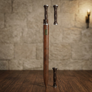Magnifique couteau utilitaire Bowie de chasse et de camping en acier inoxydable, avec fourreau en cuir fait main sur mesure, longueur totale de 30 pouces, manche en bois - Product Image 6