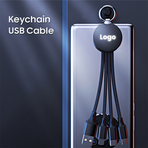 Venta caliente cargador de teléfono Cable regalo de negocios Set 2A LED llavero cargador 3 en 1 Cable USB <span class=keywords><strong>para</strong></span> hombres mujeres artículos de regalo - Product Image 4