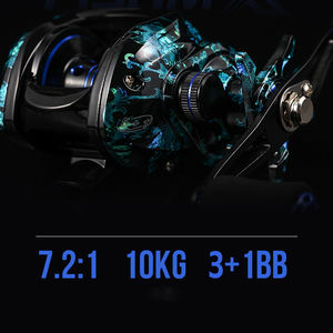 Açı lazer boya döküm tekerlek makara balıkçılık 7.<span class=keywords><strong>2</strong></span>:1 dişli oranı 10 KG Max sürükle Metal Rocker Baitercaster gölet için makaraları - Product Image 5