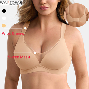 Reggiseno minimizzatore push-up senza cuciture con copertura completa, senza fodera, con ferretto e boning laterale, in rete, <span class=keywords><strong>taglie</strong></span> <span class=keywords><strong>forti</strong></span>, per donna - AMZ Wholesale - Product Image 1