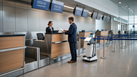 Chariot à bagages autonome Ruike AFAILC AI avec écran tactile LCD, affichage multimédia, indice de protection IP54, construction métallique pour utilisation à l'aéroport
