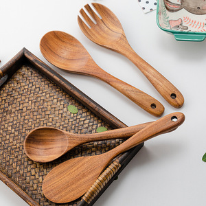 Ensemble d'ustensiles de cuisine en bois avec spatule antiadhésive Petite cuillère à riz Passoire Hot Pot-Outils de cuisine essentiels - Product Image 2