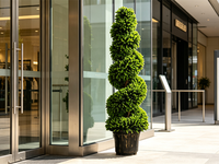 Arbre artificiel en buis en spirale en pot, fausse verdure torsadée, pour la décoration paysagère de villas, hôtels et centres commerciaux