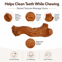Os à mâcher pour chien en caoutchouc naturel avec texture imitation bois pour le nettoyage dentaire et les jeux quotidiens