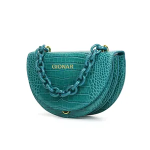 2024 Custom Crocodile Vegan Leather Ladies Bags Designer Alligator Chain Handbag Luxury Green Sling Bags For Women Crossbody