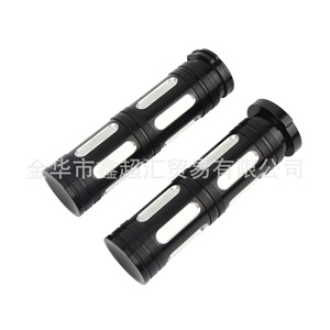 Zuqing <b>Motorcycle</b> Handlebar <b>Grips</b> 25mm Aluminum Alloy Black Silver For Harley XL883 Conversion - Product Image 3