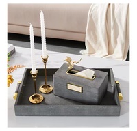 Vente en gros de plateau de service personnalisé pour hôtel plateau en cuir galuchat grand plateau de cuisine pour fruits nourriture et assiettes