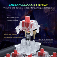 Teclado Mecánico para Juegos FIFINE GK1 de 68 Teclas con Interruptores Rojos, Hot-Swap, NKRO Completo, 1000Hz, RGB, Macro Integrado, USB-C para PC y Laptop