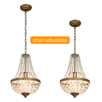 Lustre Ancien Doré E26 Suspension Vintage pour Maison, Bureau, Restaurant – Matériau Fer, Lumière Blanc Chaud